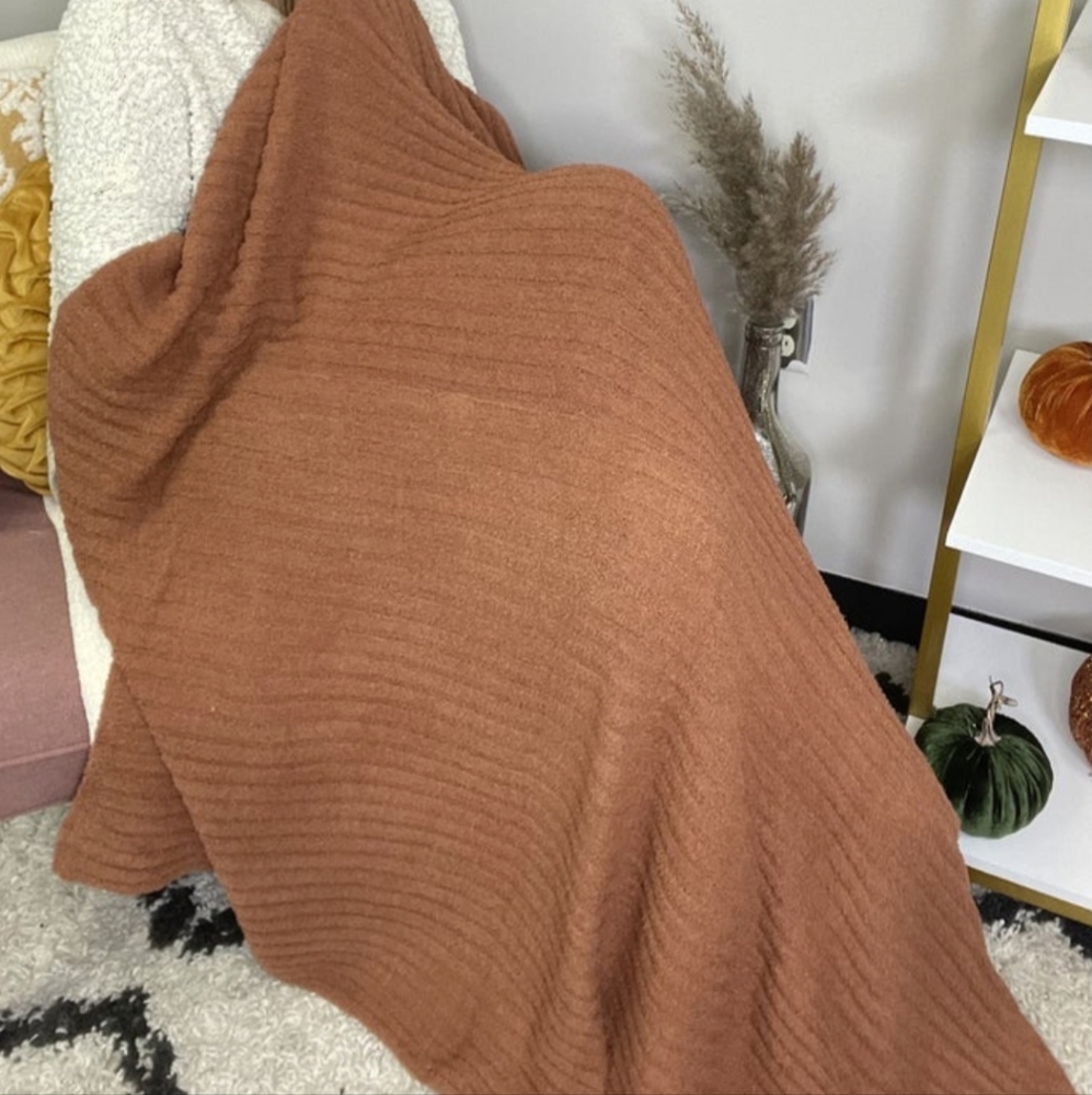 POL Cozy Teal Knit Throw Blanket - Picture 2 of 4